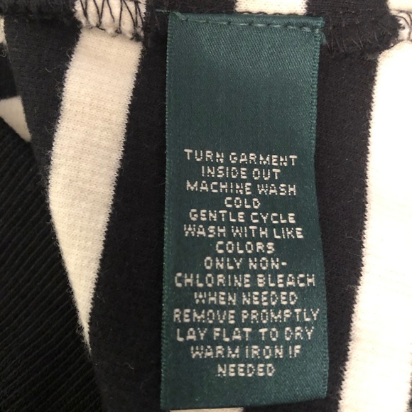 Lauren Ralph Lauren Black & White Striped Zip-Up Sweater With Pockets Size XL - Picture 7 of 8